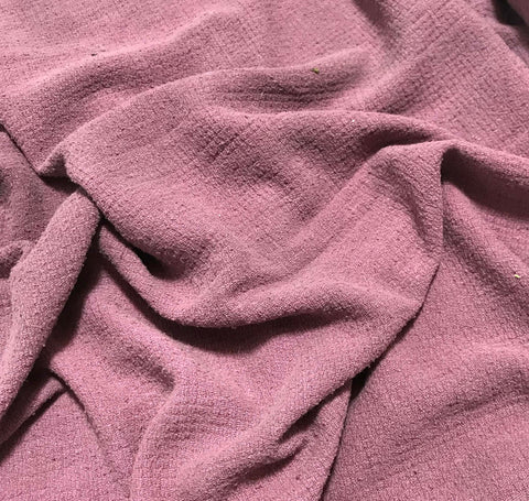 Antique Mauve - Hand Dyed Squares Weave Silk Noil