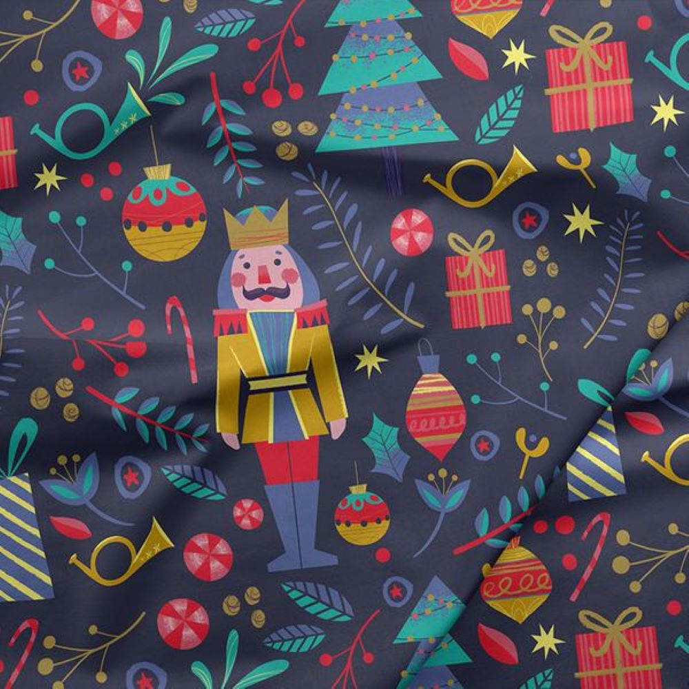 Night of The Nutcracker Gold Metallic- Paintbrush Studio Cotton Fabrics