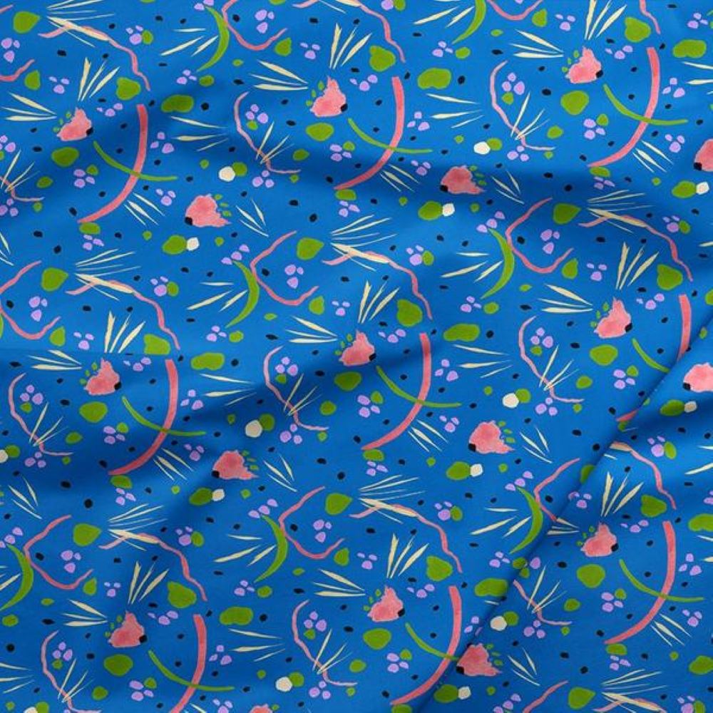 Urban Jungle Tropical Elements Blue Light- Paintbrush Studio Cotton Fabrics