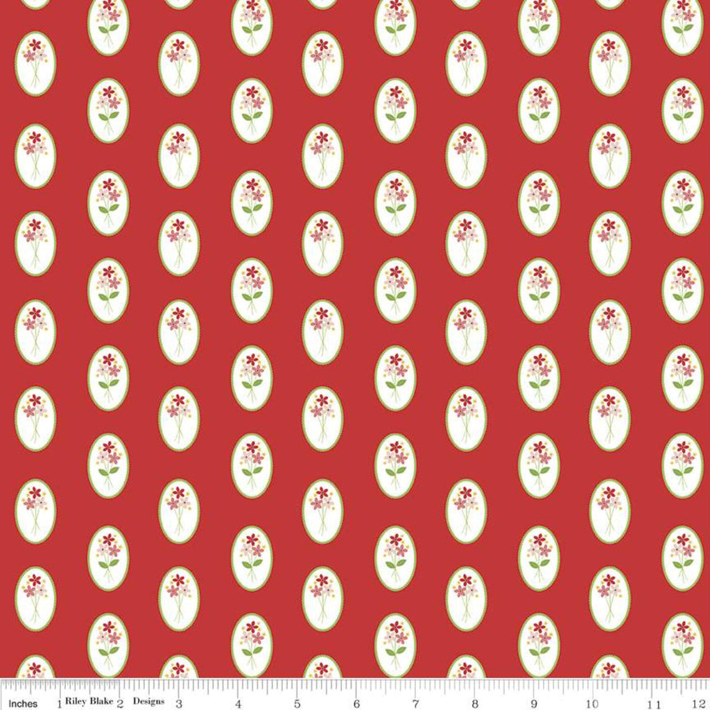 Vintage Adventure Cameo Red- Riley Blake Cotton Fabric