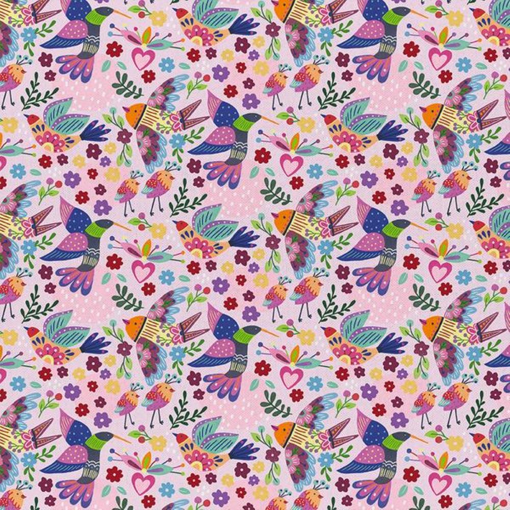 Viva Mexico! Birds Pink- Paintbrush Studio Cotton Fabrics