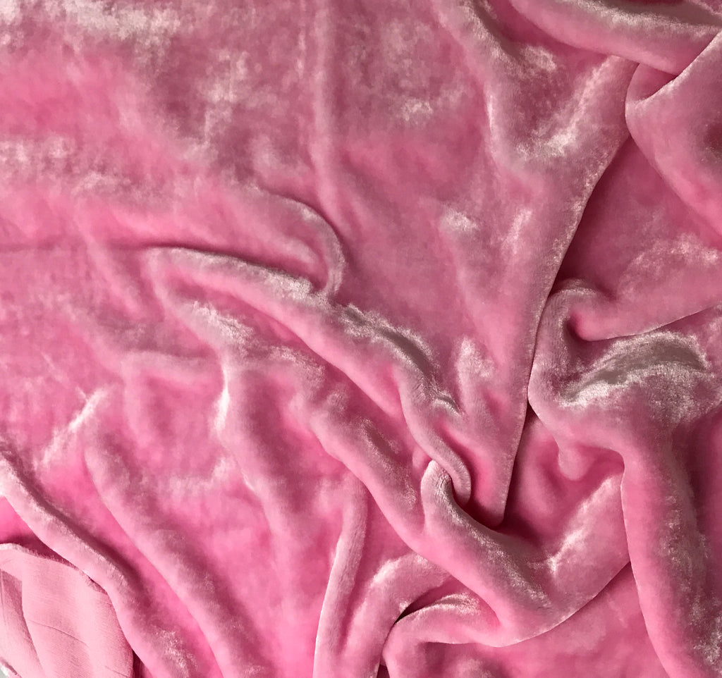 Ballerina Pink - Hand Dyed Very Plush Silk Velvet