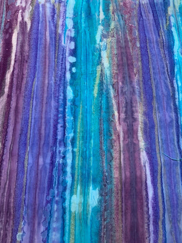 Blue Purple Watercolor - Color Me Banyan - Banyan Batiks Studio for Northcott Fabric 64"x45" Remnant