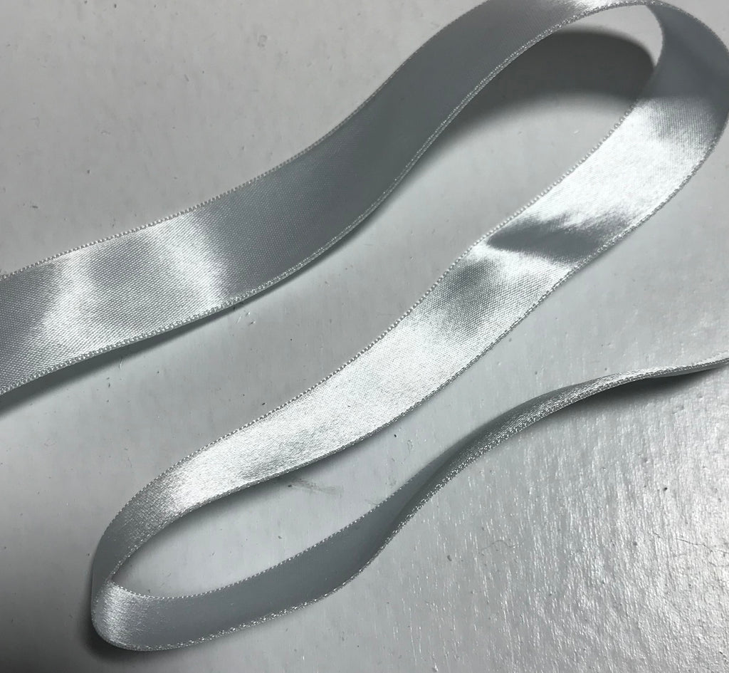 Blue 7/8" Vintage Grayblock Double Faced Satin Ribbon