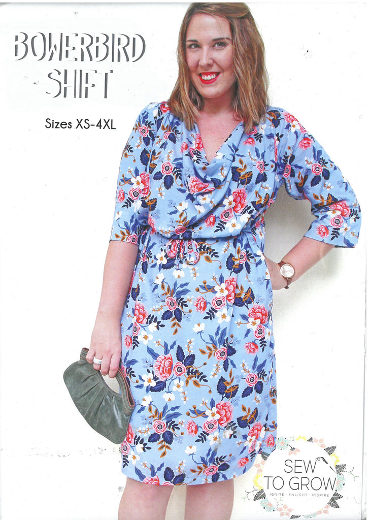 Bowerbird Shift Neck Dress -Sew To Grow