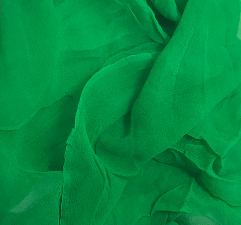 Bright Kelly Green - 3mm Hand Dyed Silk Gauze Chiffon