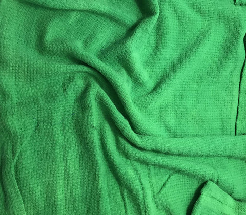 Bright Kelly Green - Hand Dyed Squares Weave Silk Noil