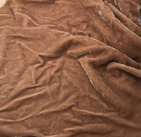 Camel Brown - Hand Dyed Silk Velvet