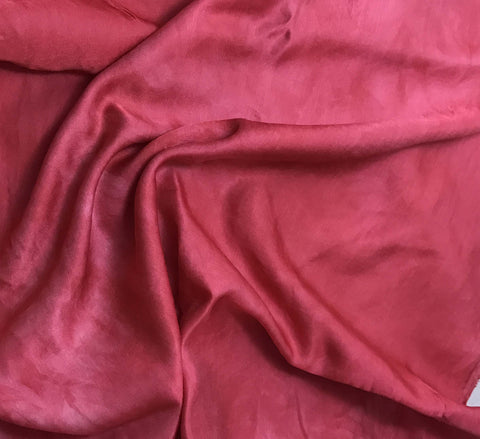 Hand Dyed Cherry Red - Silk/Cotton Sateen (1/3 Yard)