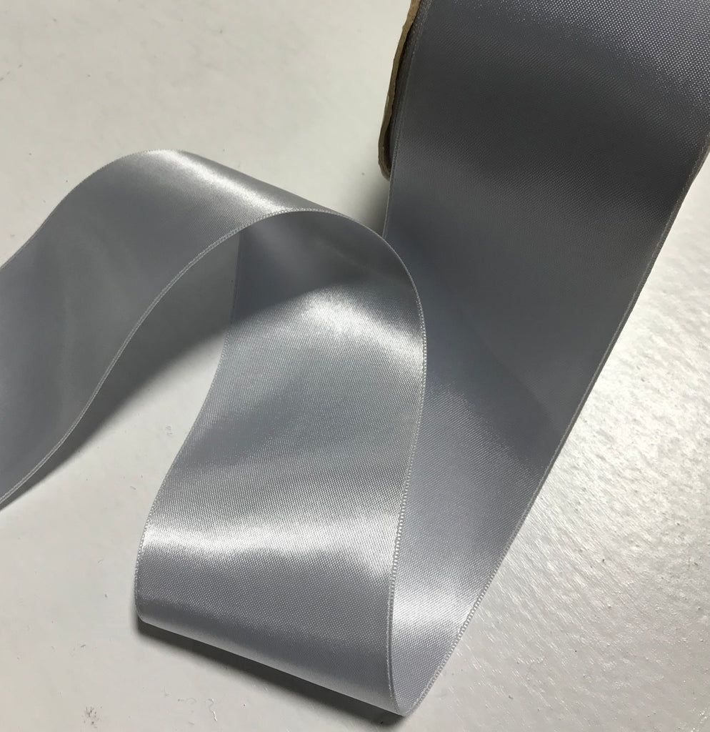 Copenhagen Blue 2 1/4" Vintage Grayblock Double Faced Satin Ribbon