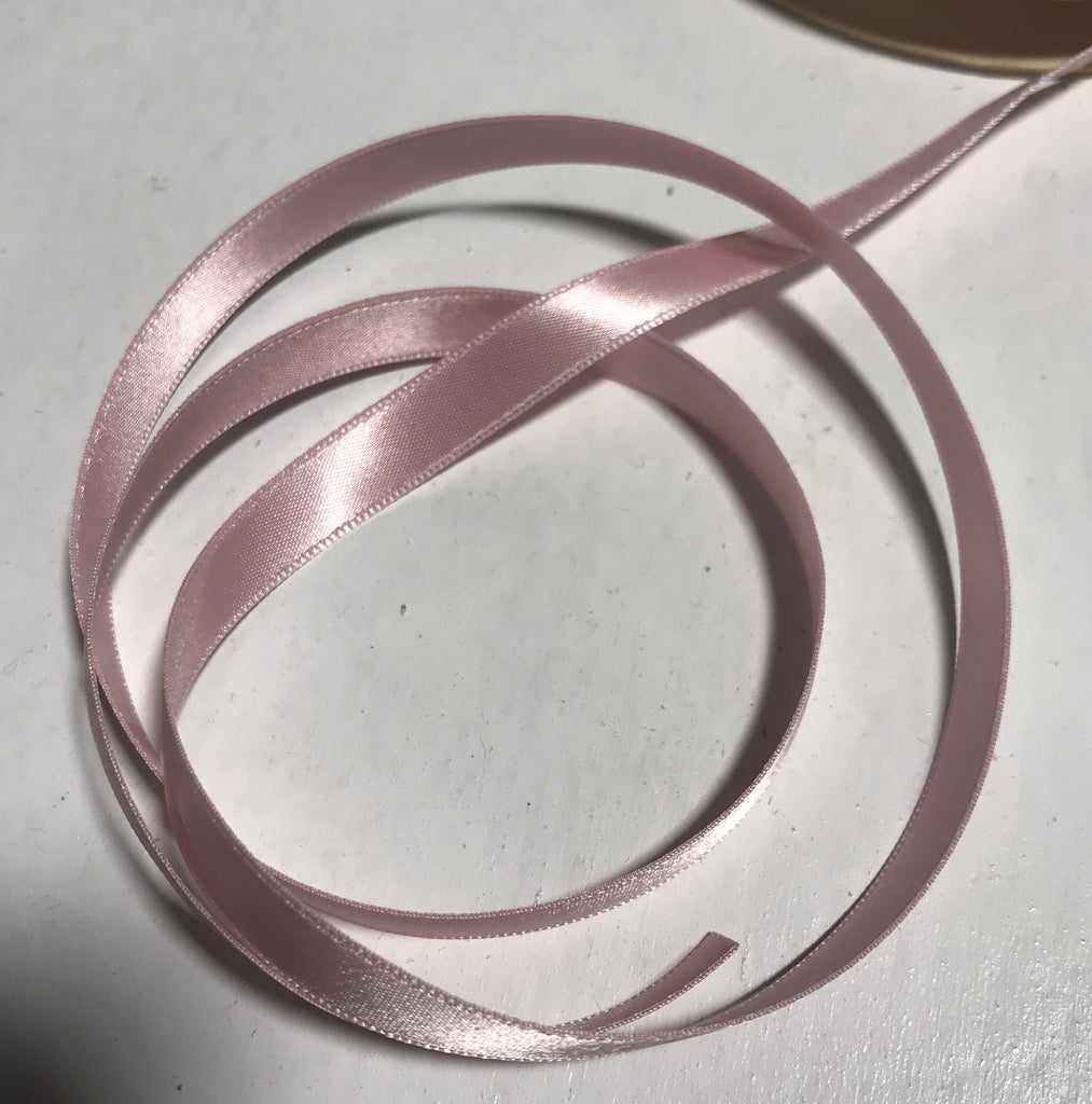 Dusty Rose 3/8" Vintage Grayblock Double Faced Satin Ribbon