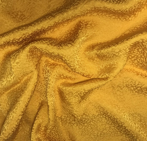 Golden Yellow Pebbles - Hand Dyed Silk Jacquard