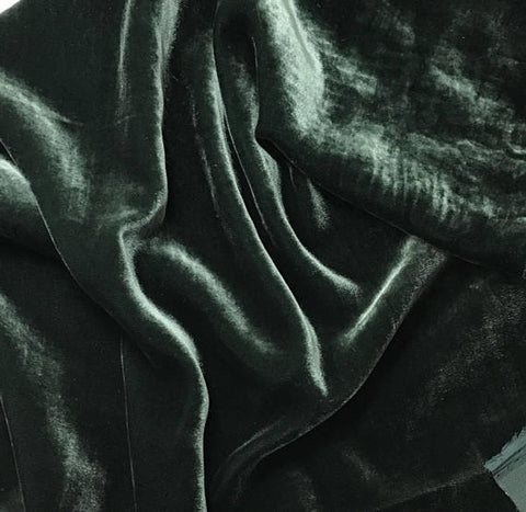 Mallard Green - Silk Velvet Fabric