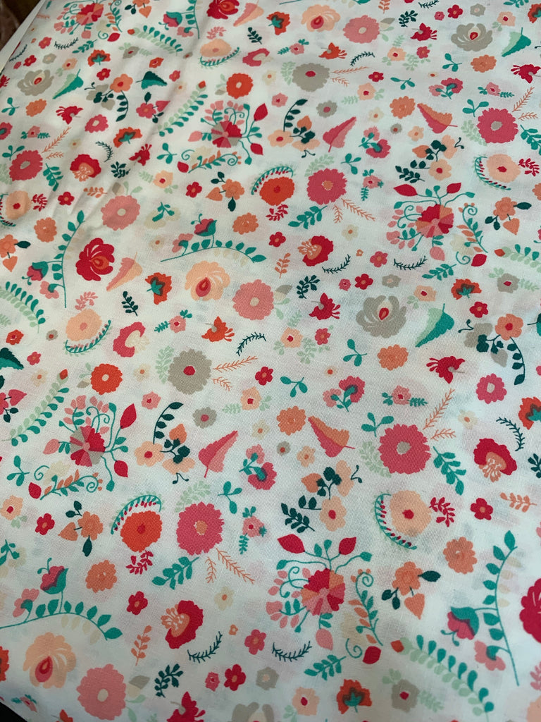 Bullion Fronds Carnation Flowers - Recollection - by Art Gallery 100% Cotton Fabric