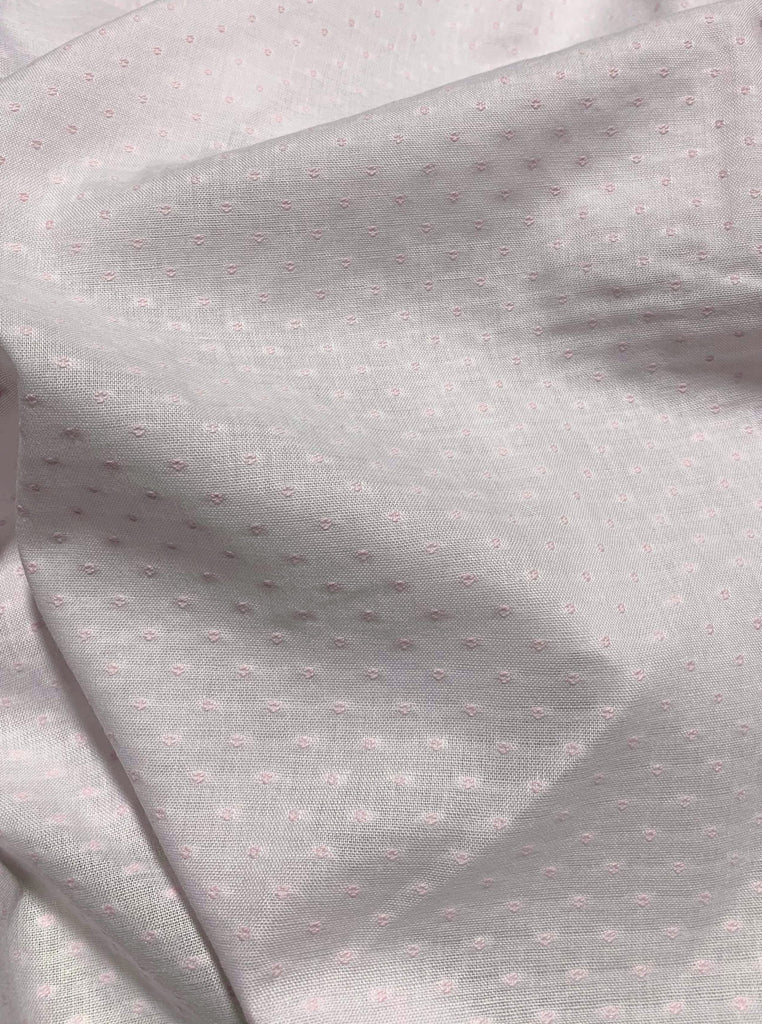 Pink Imperial Poly Cotton Old Fashioned Dotted Swiss - Spechler-Vogel Fabric