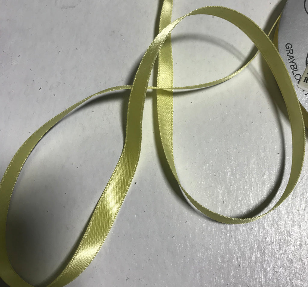 Mais Yellow 3/8" Vintage Grayblock Double Faced Satin Ribbon