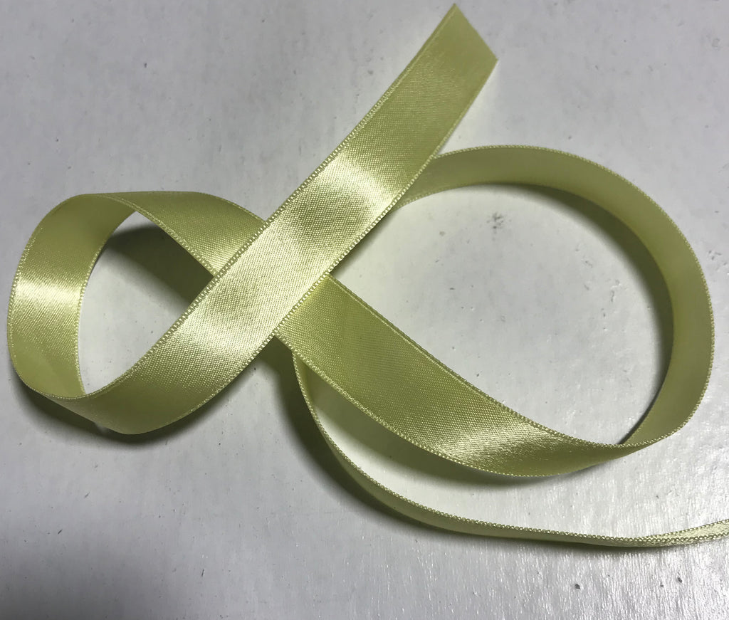 Mais Yellow 5/8" Vintage Grayblock Double Faced Satin Ribbon x 1 2/3 yard