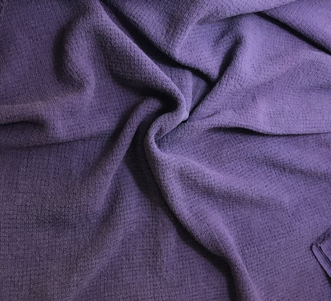 Midnight Blue - Hand Dyed Squares Weave Silk Noil