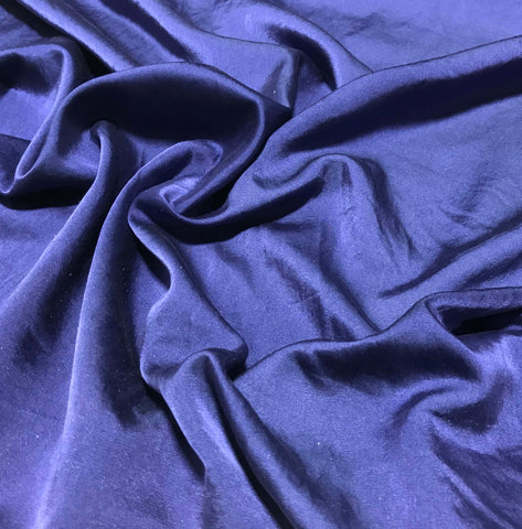 Midnight Blue - Hand Dyed Silk/Cotton Satin