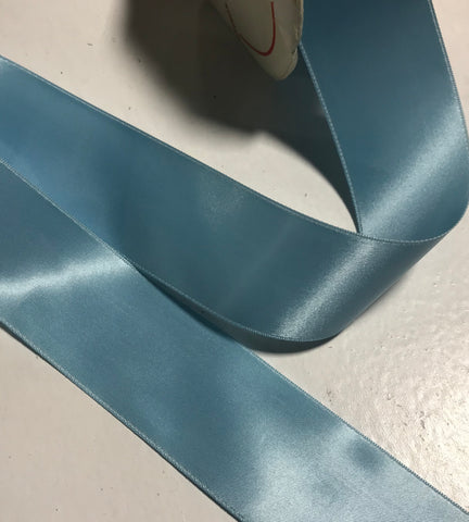 New Turquoise 1 1/2" Vintage Grayblock Double Faced Satin Ribbon