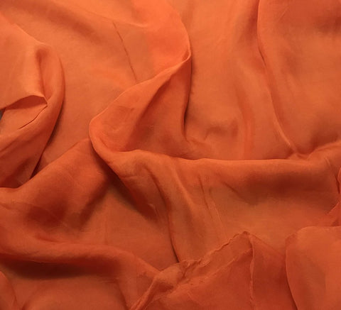 Pumpkin Orange - Hand Dyed Soft Silk Organza