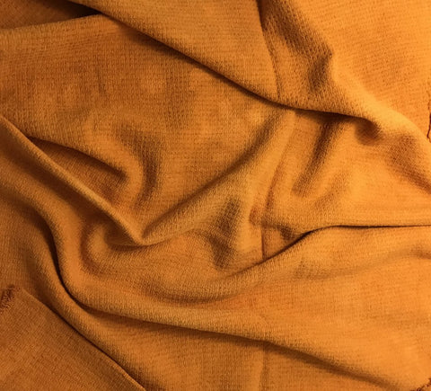 Pumpkin Orange - Hand Dyed Squares Weave Silk Noil