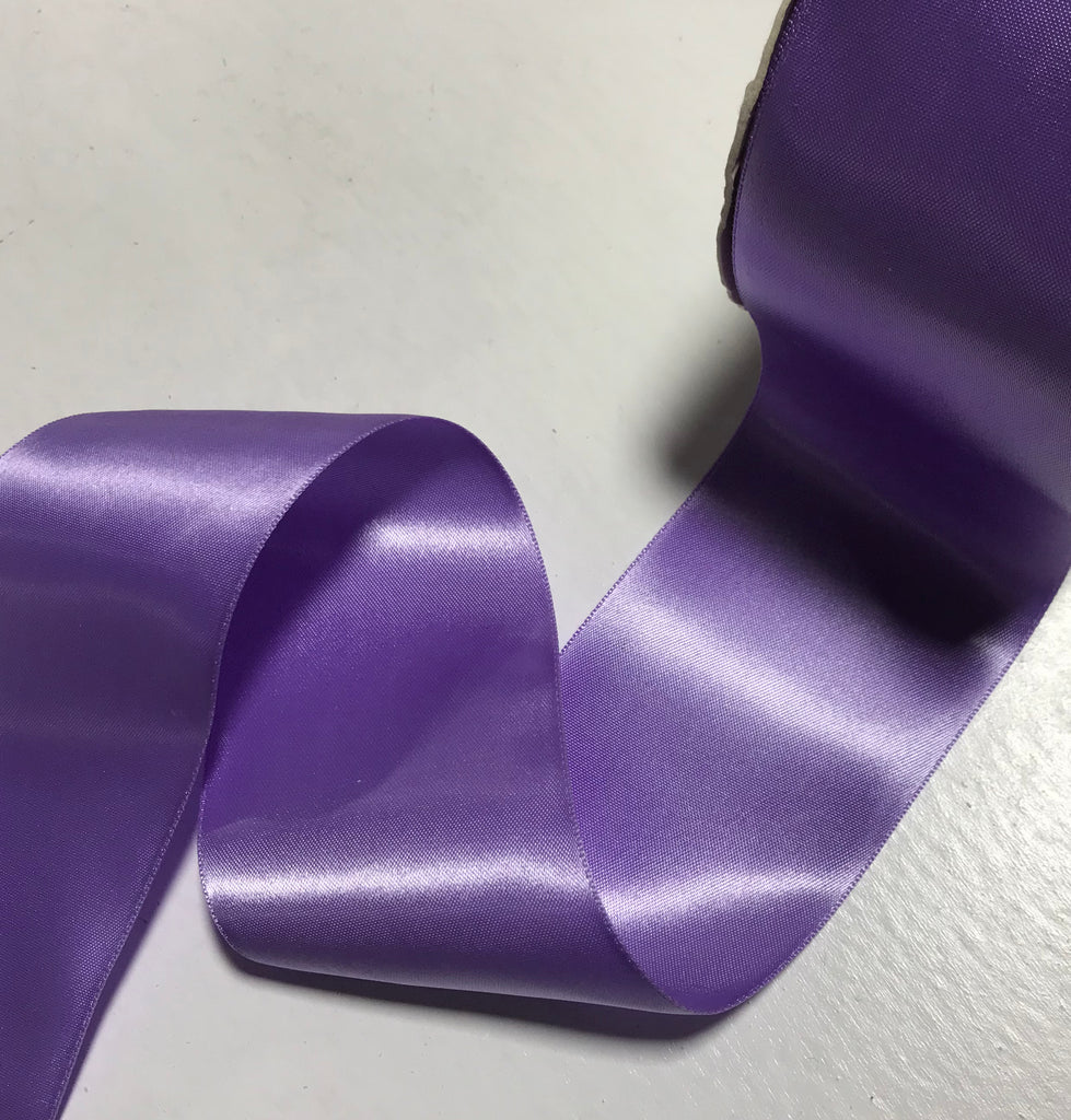 Regal Violet 2 1/4" Vintage Grayblock Double Faced Satin Ribbon