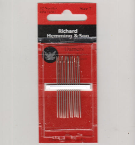 Richard Hemming Needles - Darners Size 7 - Made in England