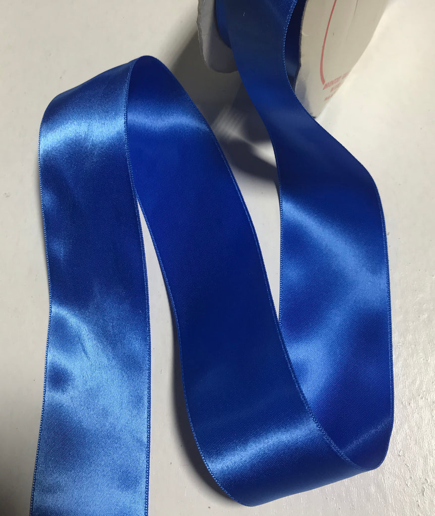 Royal Blue 1 1/2" Vintage Grayblock Double Faced Satin Ribbon