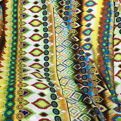 Ethnic Tribal - Crepe de Chine Fabric