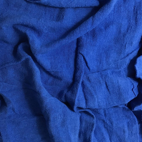 Sapphire Blue - Hand Dyed Poplin Gauze Silk Noil