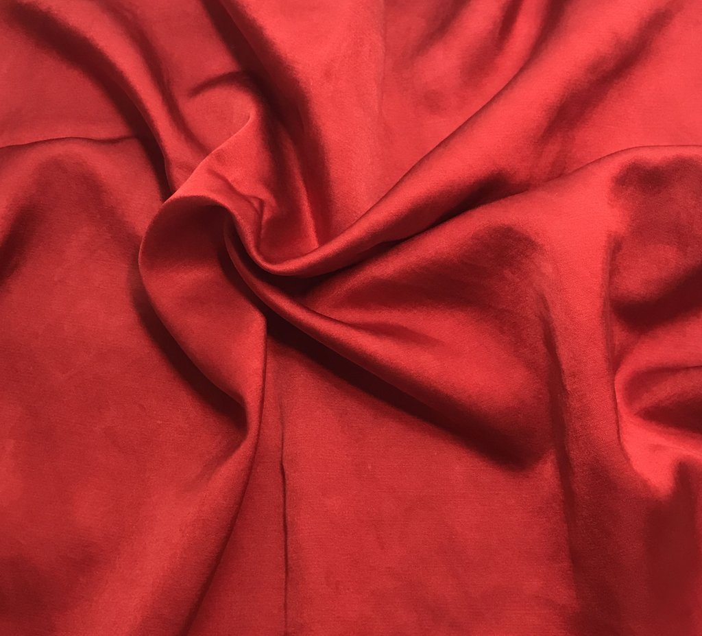 Scarlet Red - Hand Dyed Silk/Cotton Satin