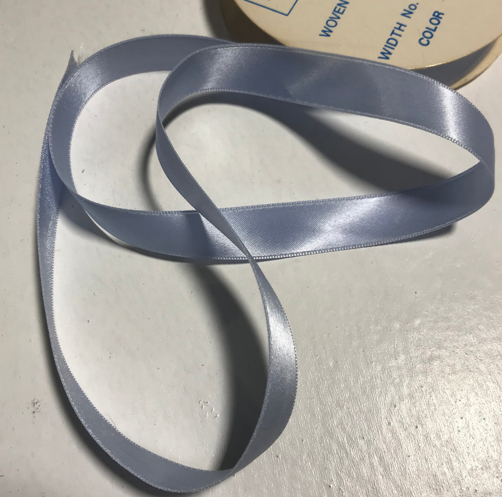 Sky Blue 5/8" Vintage Grayblock Double Faced Satin Ribbon