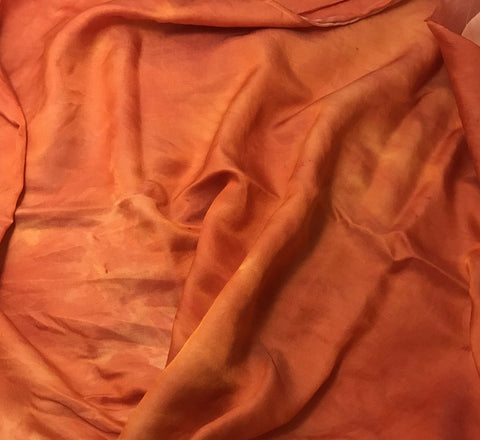 Tangerine Orange - Hand Dyed Silk/Cotton Sateen