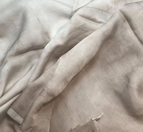 Taupe Brown - Hand Dyed Silk/Cotton Sateen