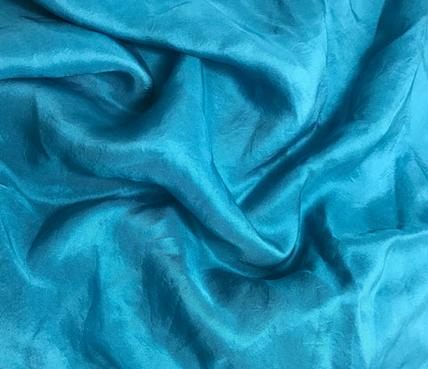 Teal Blue - Hand Dyed Silk Twill