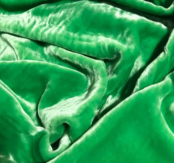 green velvet fabric - BRIGHT GREEN Hand Dyed Silk Velvet Fabric