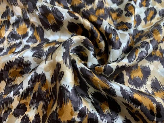 silk fabric - 1/4 yard increments -Leopard Spots - Silk Jacquard Fabric
