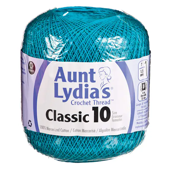 peacock none - Coats Aunt Lydia's Crochet Cotton Thread Classic Size 10; Peacock (154-856) 350 Yards