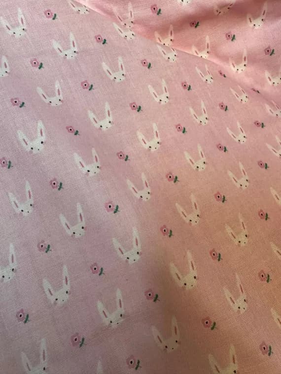 pink cotton fabric - Bunnies on Pink - Creator's Room Japan Cotton Double Gauze Fabric