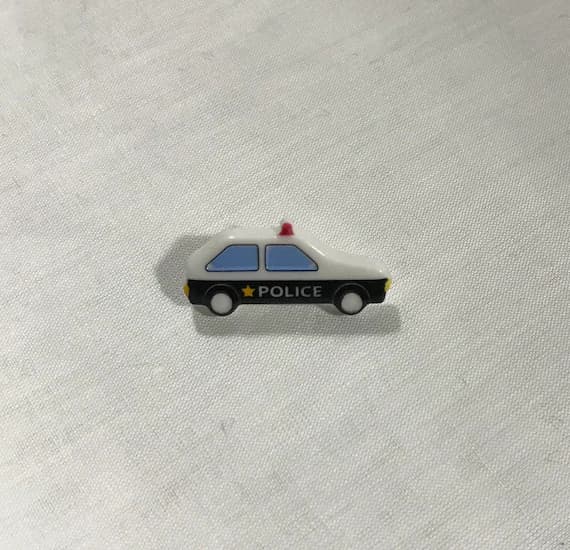none - Police Car Plastic Button 25mm/ 1" - Dill Buttons Brand