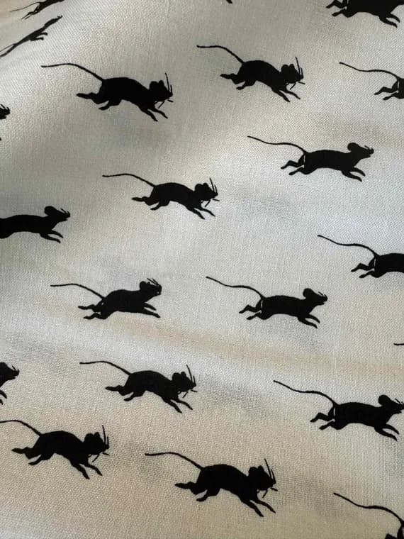 white cotton fabric - Blind Mice Off White - Goose Tales - by J. Wecker Frisch for Riley Blake Fabrics 100% Cotton Fabric