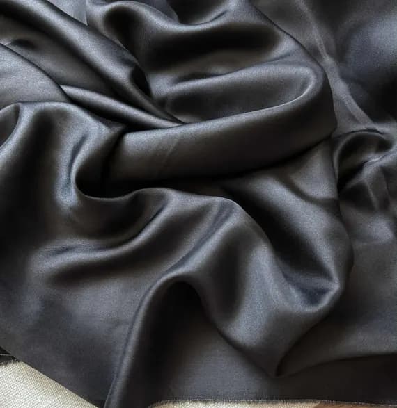 charcoal twill fabric - Charcoal Gray 100% Silk Twill Fabric 12mm weight