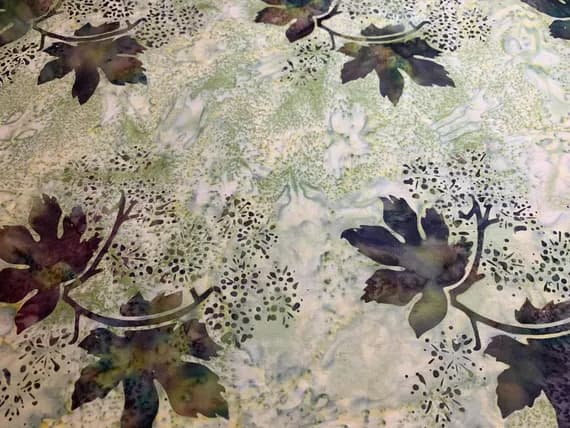 cotton fabric - 1/2 yard increments Oak Leaf Cotton Batik Fabric