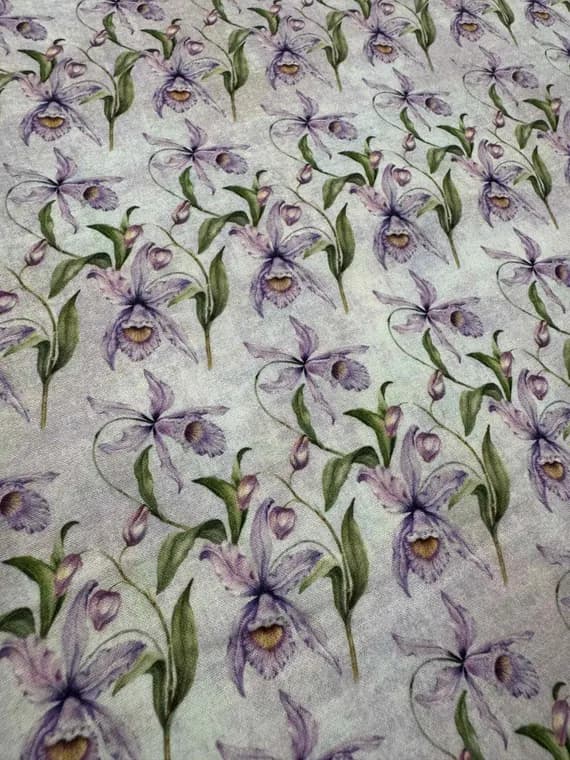 cotton fabric - Botanical by In The Beginning 100% Cotton Fabric - Iris Floral