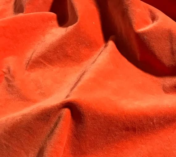 orange velvet fabric - Hand Dyed Pumpkin Orange - Cotton Velveteen Fabric