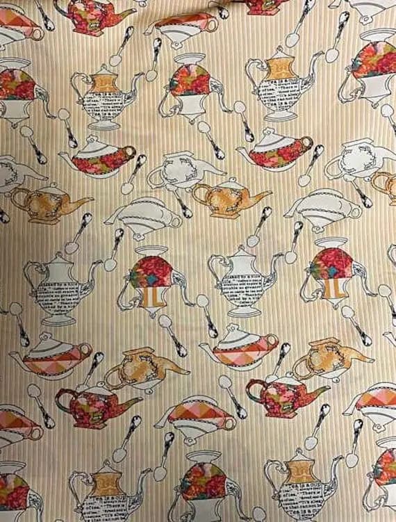 cotton fabric - Tea Delights Honey - 1920 Splendor - Bari J for Art Gallery 100% Cotton Fabric