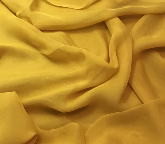 mustard chiffon fabric - Hand Dyed HONEY MUSTARD YELLOW Soft Silk Organza Fabric - 54" wide