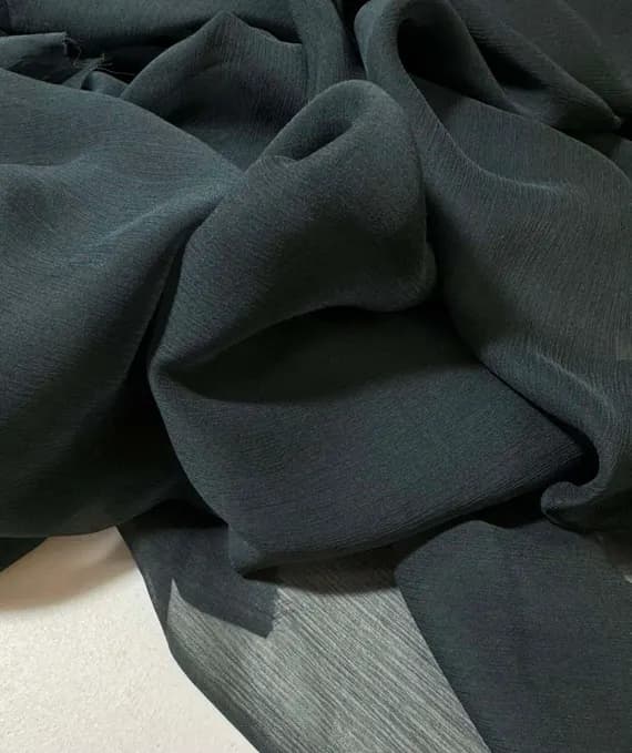 teal chiffon fabric - Dark Teal Green - 5mm Crinkle Silk Chiffon Fabric