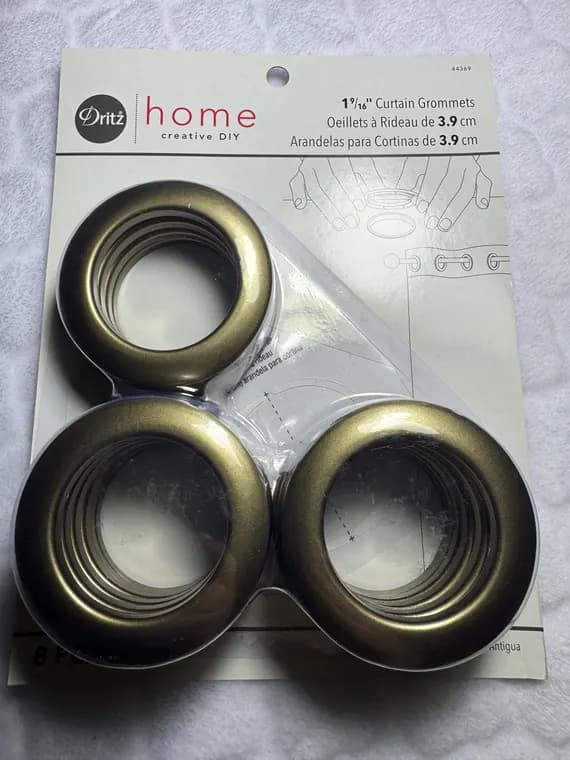 gold fabric - Dritz Home Curtain Grommets in Antique Gold 8 ct 1-9/16"